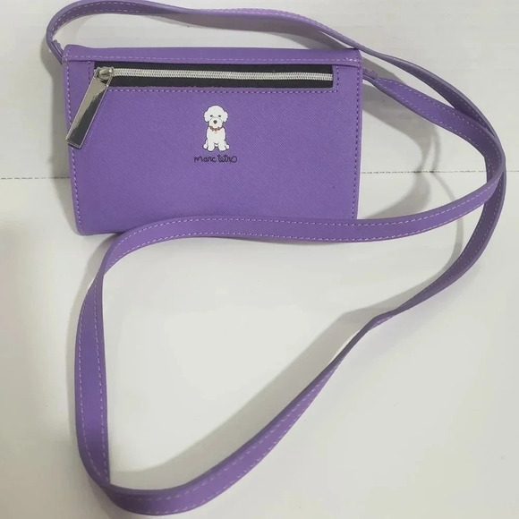 Bishon Fris Purple Crossbody Bag with Card Holder  Set by Marc Tetro. - Picture 3 of 8
